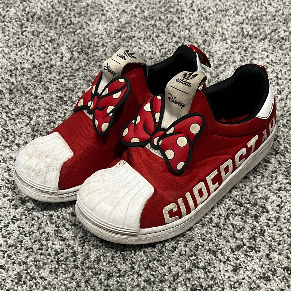 Adidas Disney Minnie Mouse Red and White Kids Sneakers size 2